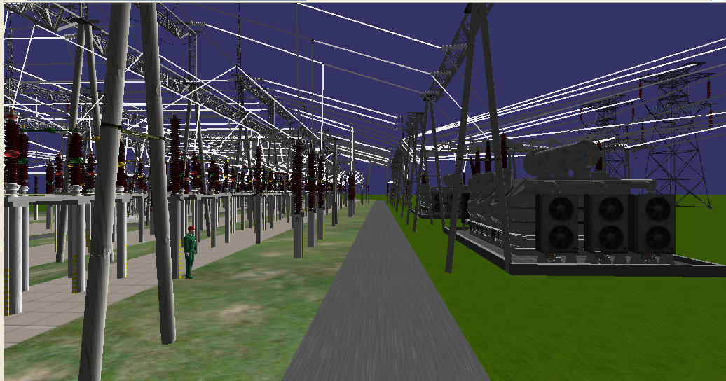 電力三維仿真系統(tǒng)圖片-山西太原變電站三維仿真系統(tǒng)場景220KV變電站
